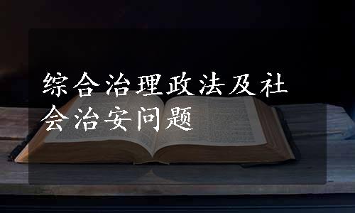 综合治理政法及社会治安问题