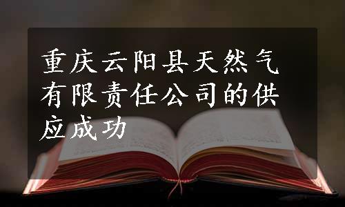 重庆云阳县天然气有限责任公司的供应成功