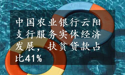 中国农业银行云阳支行服务实体经济发展，扶贫贷款占比41%