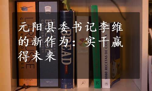 元阳县委书记李维的新作为：实干赢得未来