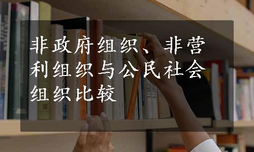 非政府组织、非营利组织与公民社会组织比较