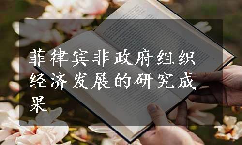 菲律宾非政府组织经济发展的研究成果