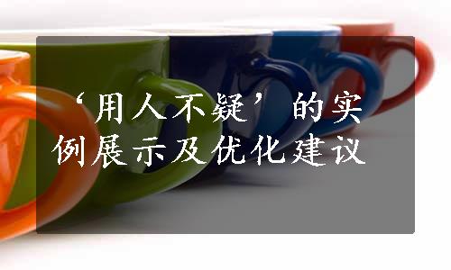 ‘用人不疑’的实例展示及优化建议