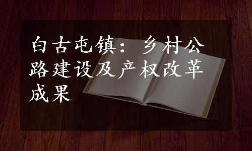 白古屯镇：乡村公路建设及产权改革成果