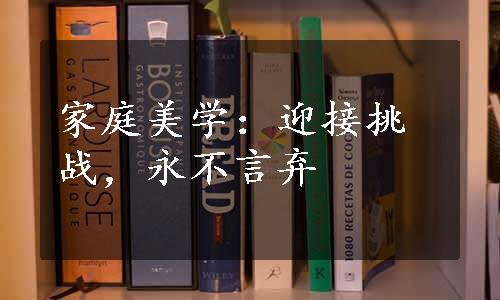 家庭美学：迎接挑战，永不言弃