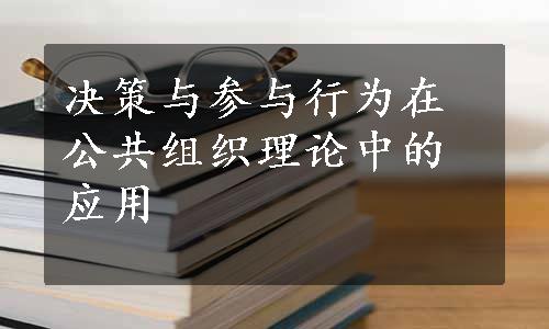 决策与参与行为在公共组织理论中的应用