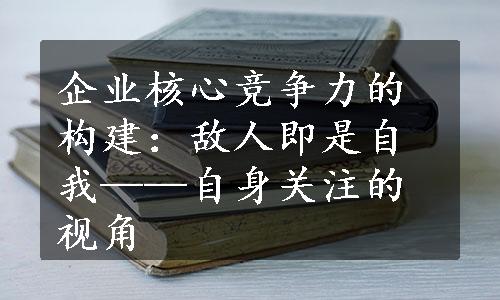 企业核心竞争力的构建：敌人即是自我——自身关注的视角