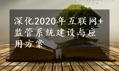 深化2020年互联网+监管系统建设与应用方案