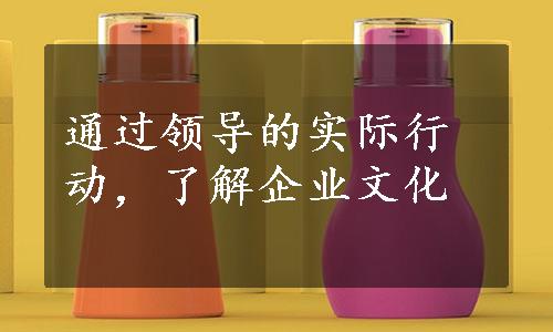 通过领导的实际行动，了解企业文化