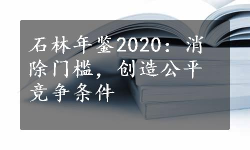 石林年鉴2020：消除门槛，创造公平竞争条件