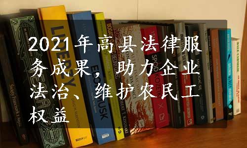 2021年高县法律服务成果，助力企业法治、维护农民工权益