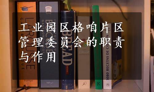 工业园区格咱片区管理委员会的职责与作用