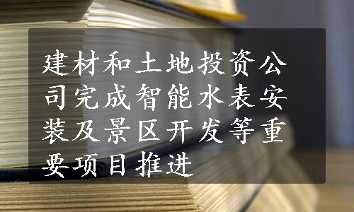 建材和土地投资公司完成智能水表安装及景区开发等重要项目推进