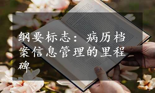 纲要标志：病历档案信息管理的里程碑