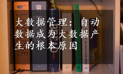 大数据管理：自动数据成为大数据产生的根本原因