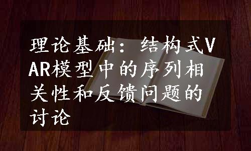 理论基础：结构式VAR模型中的序列相关性和反馈问题的讨论