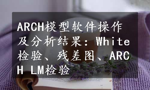 ARCH模型软件操作及分析结果：White检验、残差图、ARCH LM检验