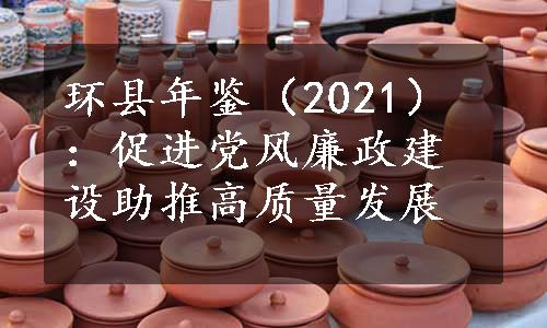 环县年鉴（2021）：促进党风廉政建设助推高质量发展