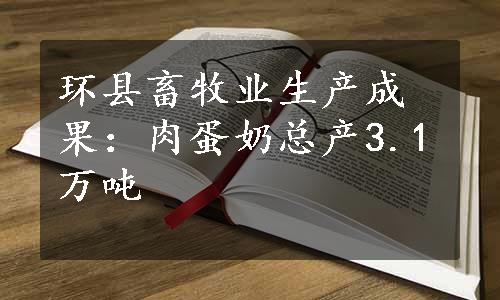 环县畜牧业生产成果：肉蛋奶总产3.1万吨