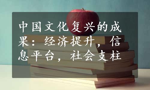 中国文化复兴的成果：经济提升，信息平台，社会支柱