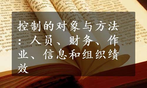 控制的对象与方法：人员、财务、作业、信息和组织绩效