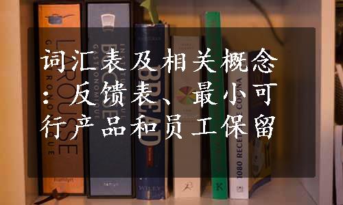 词汇表及相关概念：反馈表、最小可行产品和员工保留