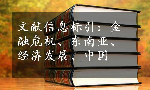 文献信息标引：金融危机、东南亚、经济发展、中国