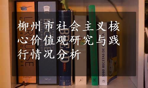 柳州市社会主义核心价值观研究与践行情况分析