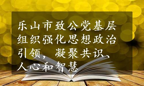 乐山市致公党基层组织强化思想政治引领，凝聚共识、人心和智慧