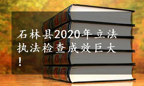 石林县2020年立法执法检查成效巨大！