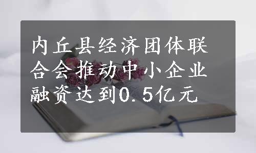 内丘县经济团体联合会推动中小企业融资达到0.5亿元