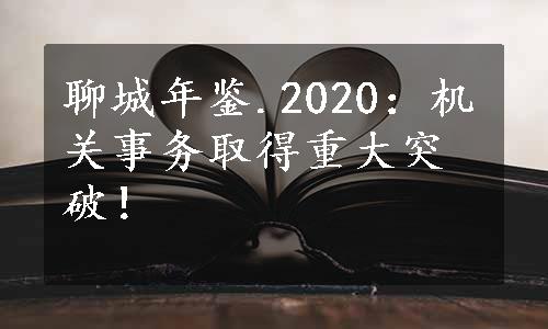 聊城年鉴.2020：机关事务取得重大突破！