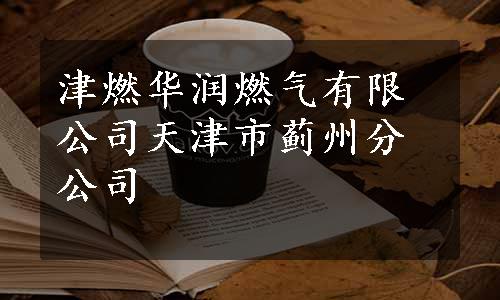 津燃华润燃气有限公司天津市蓟州分公司