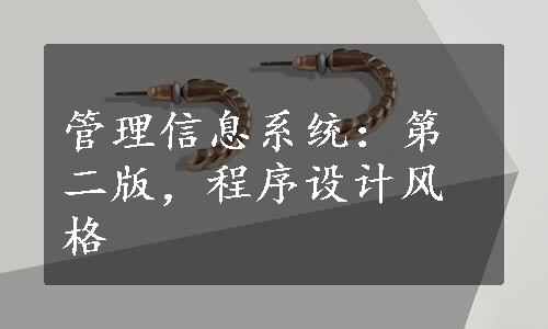 管理信息系统：第二版，程序设计风格