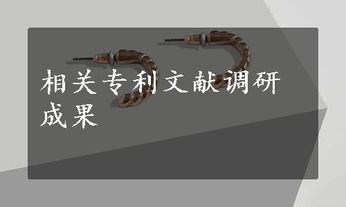 相关专利文献调研成果