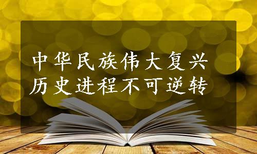 中华民族伟大复兴历史进程不可逆转