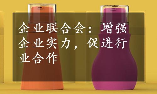 企业联合会：增强企业实力，促进行业合作