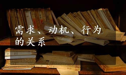 需求、动机、行为的关系