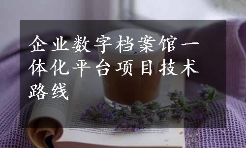 企业数字档案馆一体化平台项目技术路线