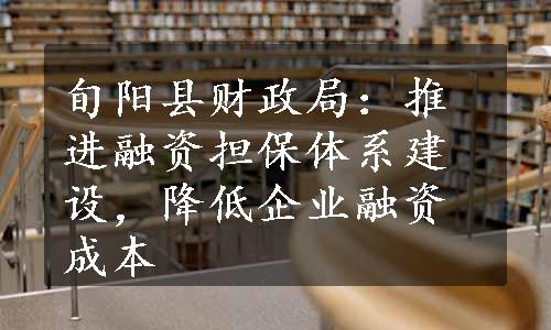 旬阳县财政局：推进融资担保体系建设，降低企业融资成本