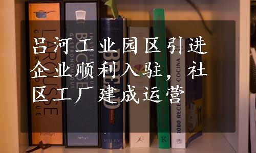 吕河工业园区引进企业顺利入驻，社区工厂建成运营