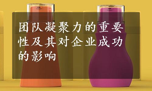 团队凝聚力的重要性及其对企业成功的影响