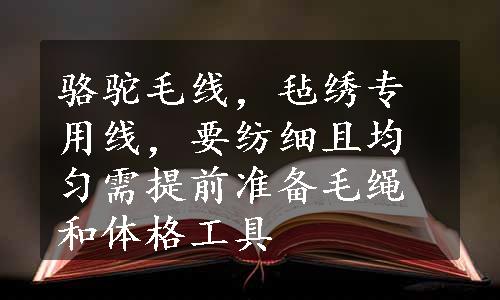 骆驼毛线，毡绣专用线，要纺细且均匀需提前准备毛绳和体格工具