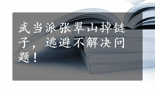 武当派张翠山掉链子，逃避不解决问题！