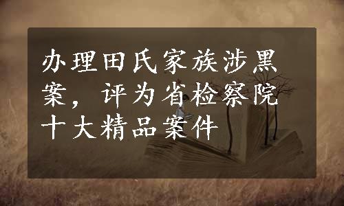 办理田氏家族涉黑案，评为省检察院十大精品案件