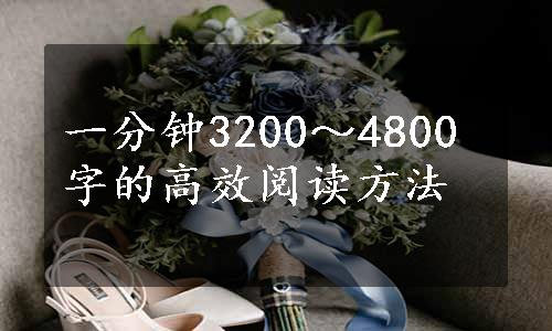 一分钟3200～4800字的高效阅读方法