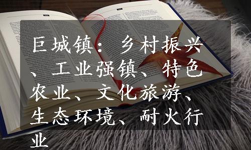 巨城镇：乡村振兴、工业强镇、特色农业、文化旅游、生态环境、耐火行业