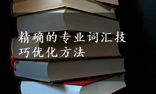 精确的专业词汇技巧优化方法