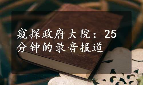 窥探政府大院：25分钟的录音报道