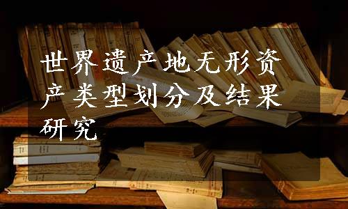 世界遗产地无形资产类型划分及结果研究